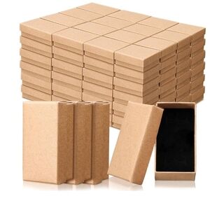 Lot Of 25 Kraft Jewelry Gift Boxes - Set of Small Rectangular Boxes